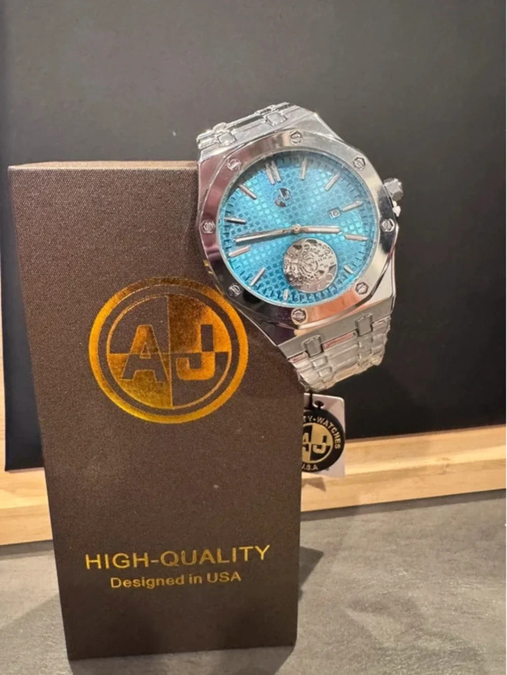 AJ Time Master, stainless steel watch, heavy